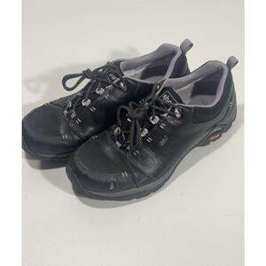 Ahnu Teva Shoes Women’s Sz 10.5 Montara II Event Vibram Hiking Black Leather Low